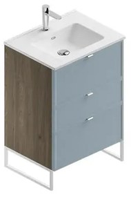 Mobile bagno con lavabo L 60 x H 93 x P 46 cm cotto/cielo in mdf 3 cassetti per vasca centrale Quadra
