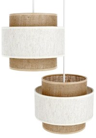 Lampadario sospeso su cavo BOHO 2xE27/60W/230V crema/iuta
