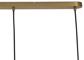 Lampada a sospensione bronzo con vetro fumé ambrato e verde rettangolare 4 luci - Bao