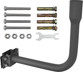 Braccio Curvo da Parete per Lampioni e Armature con attacco Ø60 mm