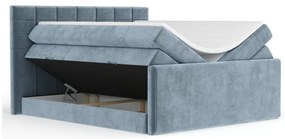 Letto boxspring blu con contenitore 160x200 cm Ava – Maison de Rêve