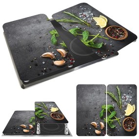 Set di 2 copri stufe in vetro grigio Herbs Universal - Wenko