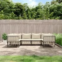 Set Divani da Giardino 6 pz con Cuscini Antracite in Polyrattan 3186796