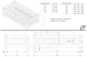 Letto per bambini in legno di pino in colore naturale 80x180 cm Mila CP - Adeko