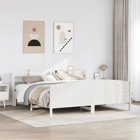 Letto senza materasso bianco 180x200 cm legno massello di pino