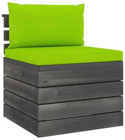 Set Divani da Giardino su Pallet 9 pz con Cuscini Massello Pino