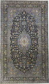 Kashan Tappeto 300x510 Blu (Iran) Annodato A Mano