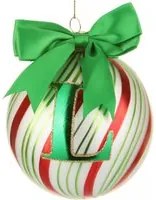 Pallina Natale con lettera L 10 cm Circus verde