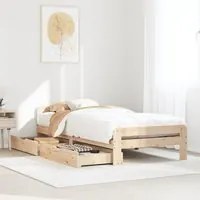 Letto senza Materasso 75x190 cm in Legno Massello Pino 3309062