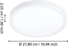 Eglo 901377 - Plafoniera da soffitto per bagno LED RGBW dimmerabile FUEVA-Z LED/14,3W/230V 27,8cm IP44 bianca