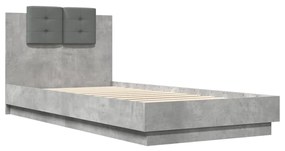 Giroletto testiera grigio cemento 90x200 cm legno multistrato