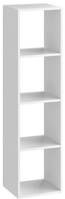 Mensola a muro 4 cubi Kub SPACEO rettangolare in truciolare L 36 x H 139.3 x P 31.7 cm bianco