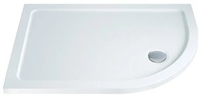 Piatto doccia in resina Slimline bianco L 90 x L 80 x H 4 cm effetto pietra