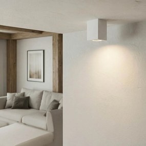 Plafoniera Quadrata 70x70mm h110mm GU10 in Gesso Pitturabile