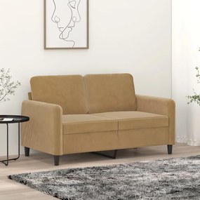 Divano A 2 Posti Marrone 120 Cm İn Velluto /