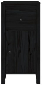 Credenza nera 40x35x80 cm in legno massello di pino