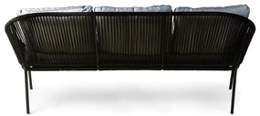 Divano da giardino nero a tre posti North - Bonami Selection
