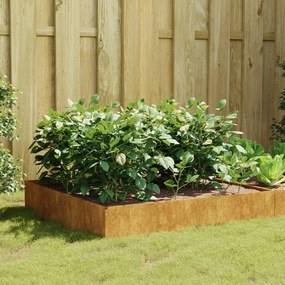 Fioriera Rialzata Da Giardino 100x100x33,5 Cm İn Acciaio Corten /