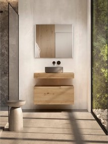 Cassettone da bagno Element VISOBATH 1 cassetto P 46 x L 79.5 x H 34.5 cm roble costa placcato compensato