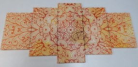 Quadri 5 pezzi – Mandala etnica dorata