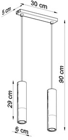 Sollux SL.0953 - Lampadario a sospensione con filo LOOPEZ 2xGU10/10W/230V nero/oro