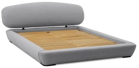 Letto matrimoniale imbottito grigio con doghe in legno 160x200 cm Odette - Scandic