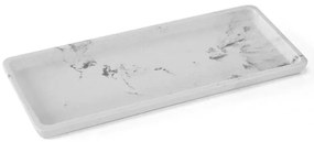 Set accessori bagno effetto marmo 3 pezzi con dispenser portaspazzolino e vassoio in resina Ivy