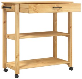 Carrello da cucina monza 84x40x90 cm in legno massello di pino