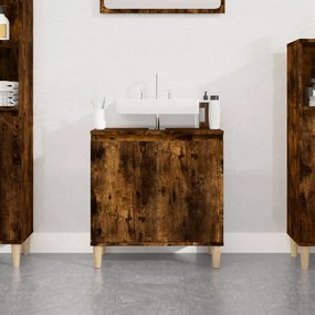 Mobile Lavabo Rovere Fumo 58x33x60 Cm İn Legno Multistrato /