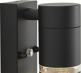 Lampada da parete moderna da esterno nera IP44 con sensore crepuscolare - Ensam