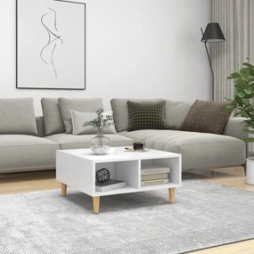 Tavolino Da Salotto Bianco 60x60x30 Cm İn Legno Multistrato /