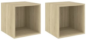 Mobili a muro 2pz rovere sonoma 37x37x37 cm legno multistrato