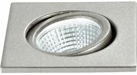 Incasso LED POLARIS quadrato orientabile in alluminio argento 3W 4000K (luce naturale)