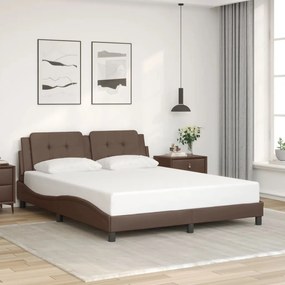 Giroletto Con Testiera Marrone 160x200 Cm İn Similpelle /