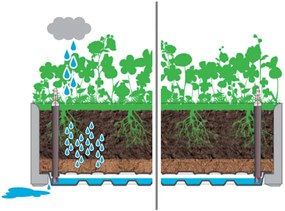 Letto Rialzato da Giardino con Graticcio e Irrigazione Grigio