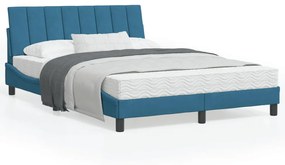 Letto con materasso blu 120x200 cm in velluto