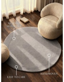 Tappeto rotondo grigio in misto lana tessuto a mano ø 160 cm Kari Organic – Villeroy&amp;Boch