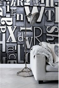 Fotomurale ESTA Lettere, nero grigio 186X280 cm