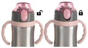 Biberon in acciaio inox rosa chiaro 330 ml - Orion