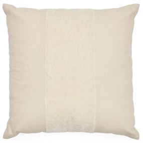 Kave Home - Federa cuscino Zaira 100% cotone e velluto bianco 45 x 45 cm