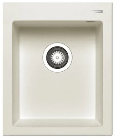 Lavello integrato 1 vasca PYRAMIS Voyager granito L 50 x L 41 cm bianco