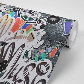 Carta da parati – Muro graffiti viola trendy