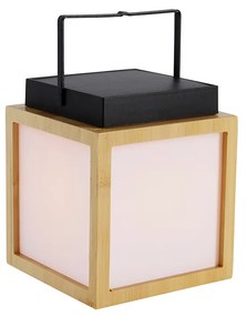 Lampada da tavolo in bambù con effetto fiamma con LED IP44 ricaricabile a energia solare - Vega