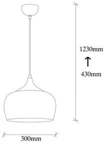 Opviq Berceste 212-S lampada a sospensione Ø30cm nero/oro