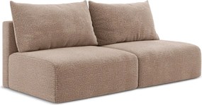 Divano marrone chiaro allungabile/con contenitore 216 cm Kalena – Makamii