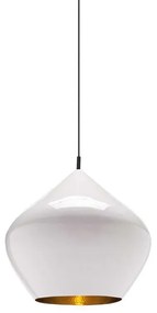 Beat Stout LED Lampada a Sospensione Glossy White/Brass- Tom Dixon