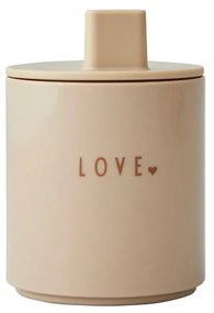 Tazza beige per neonati Love Mini - Design Letters