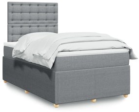 Giroletto A Molle Con Materasso Grigio Chiaro 120x200cm Tessuto /