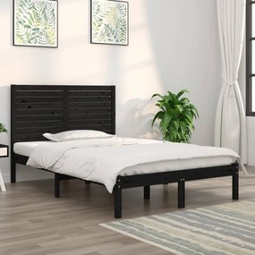 Giroletto Nero İn Legno Massello 135x190 Cm Double /