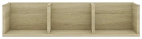 Scaffale porta cd a parete rovere sonoma 75x18x18cm multistrato